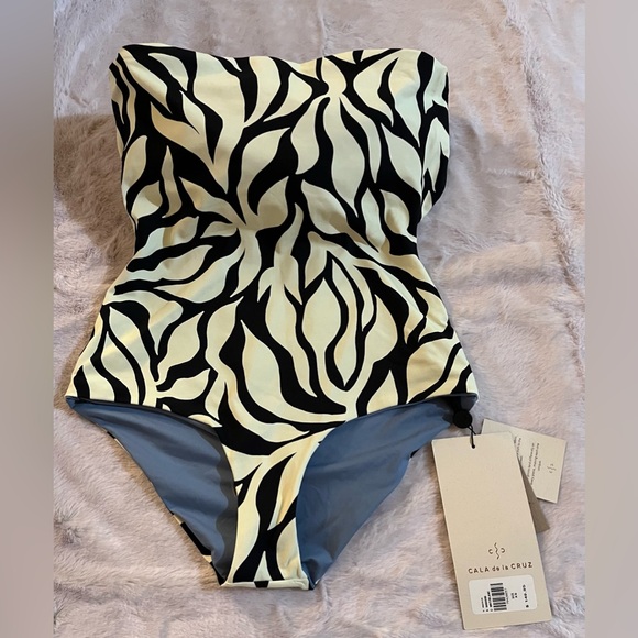 Cala de la Cruz Anthropology Other - NWT Anthropologie Cala de la Cruz Black & off White  One-Piece Swimsuit Size XS